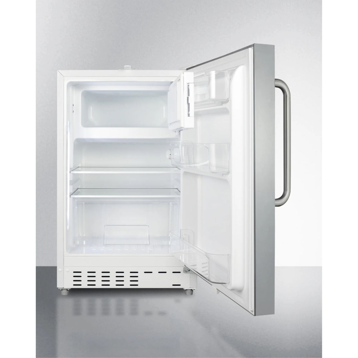 ADA compliant built-in or freestanding 20 Inches wide refrigerator-freezer for residential use with lock