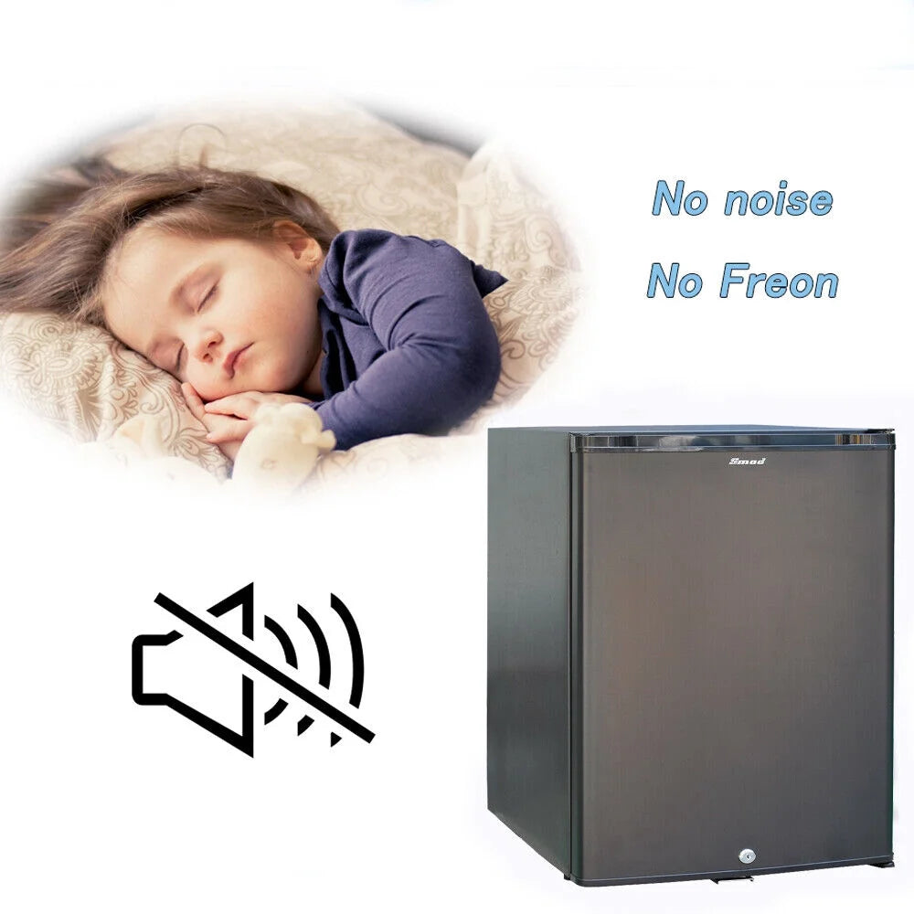 Smad 2.1 Cu ft Compact Refrigerator 110V/12V RV Truck Caravan Car Fridge Quiet Reversible Door Lock
