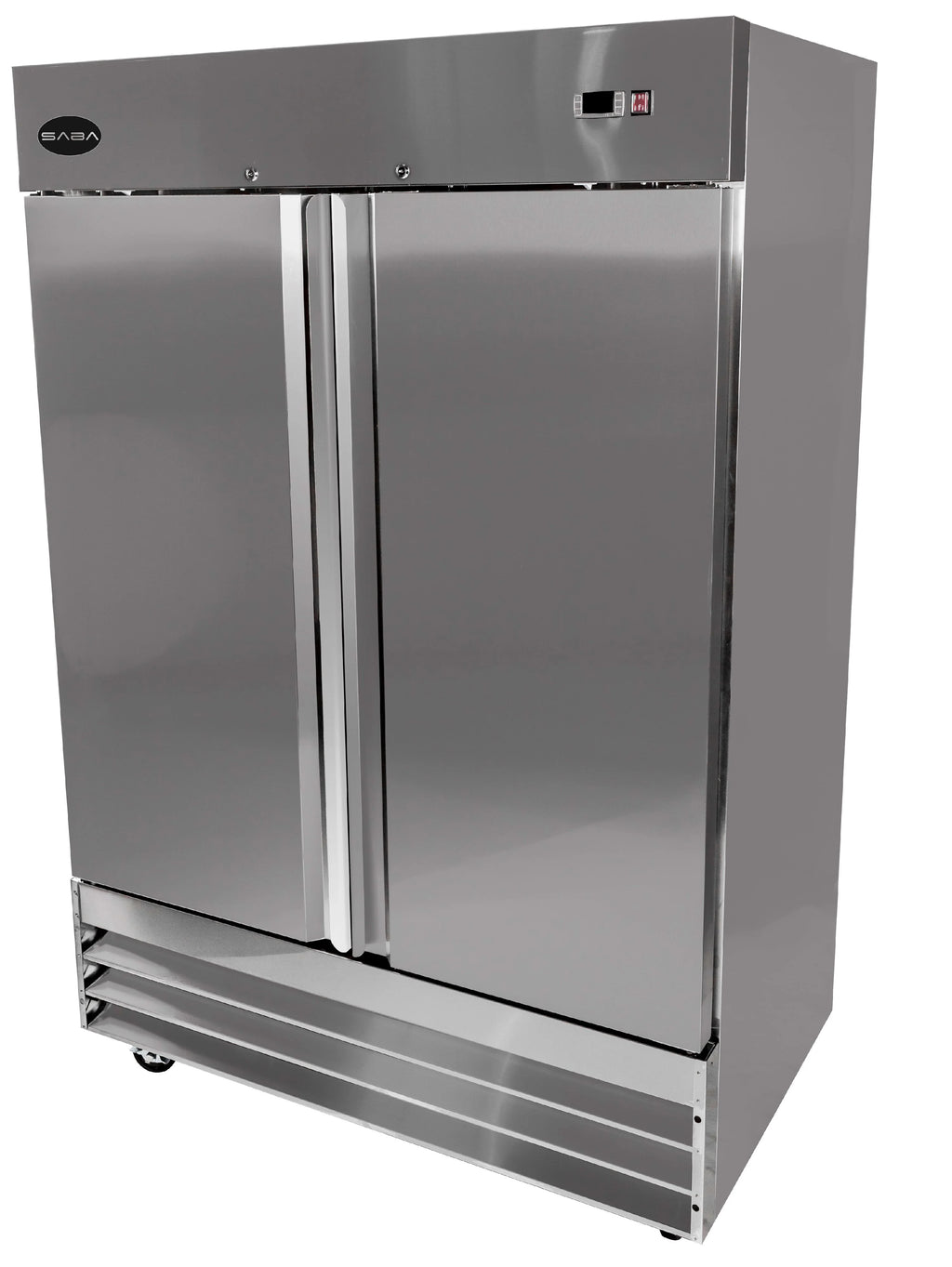 Heavy Duty Commercial 47 cu ft Solid Stainless Steel Reach-In Freezer (2 Door)