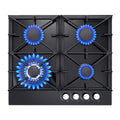 Eascookchef 4-Burners Gas Cooktop 24in Eascookchef Tempered Glass NG/LPG Convertible