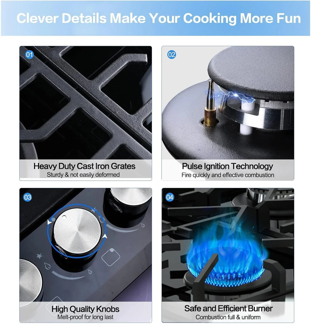 Homtone 30 Inch Electric Cooktop 4 Burners Built-in Electric Stovetop -Timer & Child Safety Lock