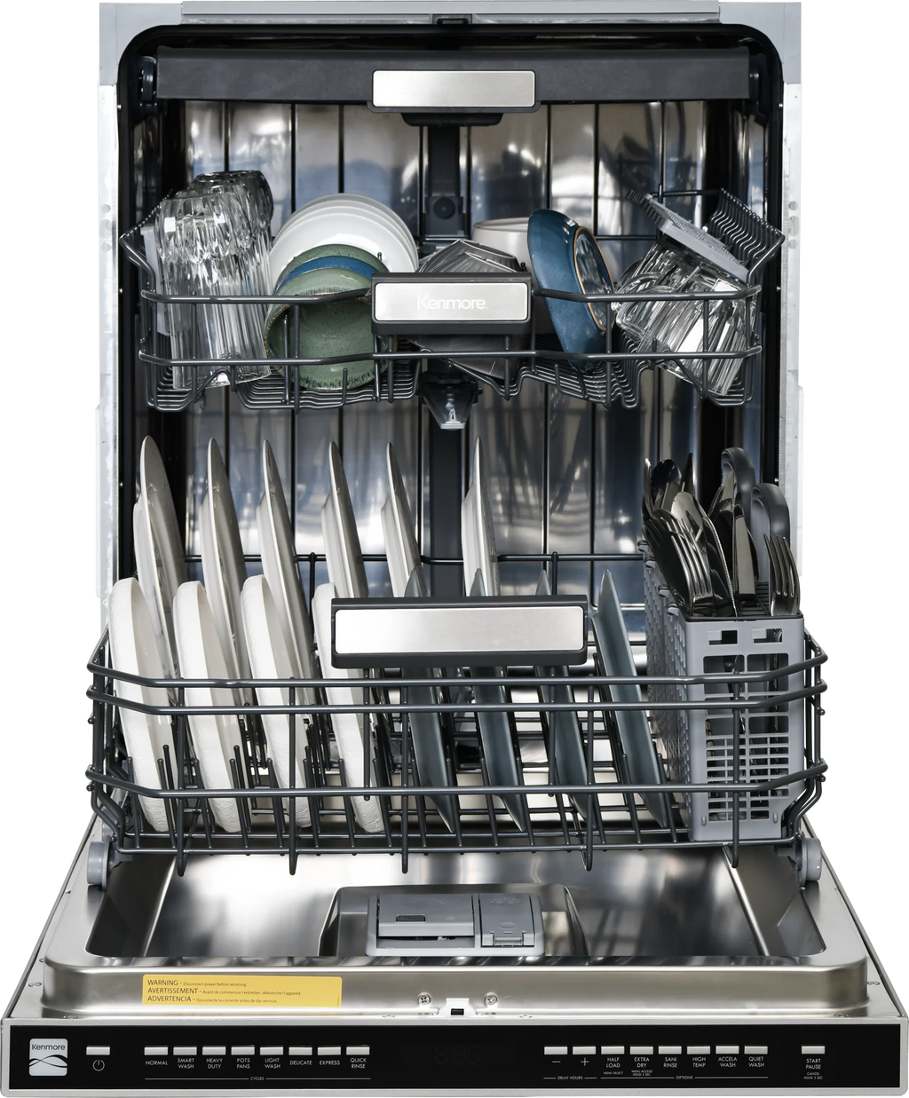 Kenmore 24�� Built-In-Dishwasher w/ 3rd Rack & Turbo Dry with Handle-SS