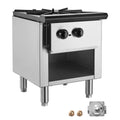 KFFKFF Gas Range for Commercial Kitchens, Dual Fuel Support with Propane & Natural Gas, Stainless Steel Countertop Burner, 90,000 BTU, Includes Storage Cabinet, Ideal for Restaurants