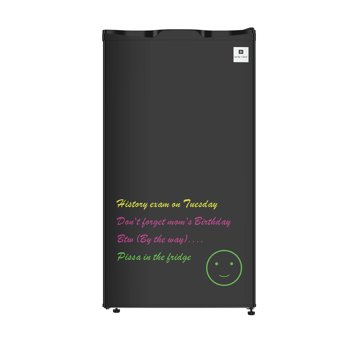 Arctic Chef 3.2 Cu. ft. Compact Refrigerator with Eraser Board Door, RFR326, Black