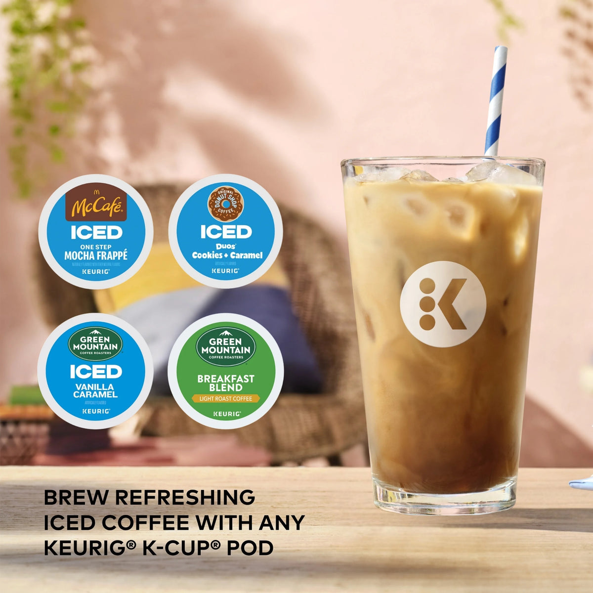 Keurig K-Iced Essentials Iced and Hot Single-Serve K-Cup Pod Coffee Maker, White