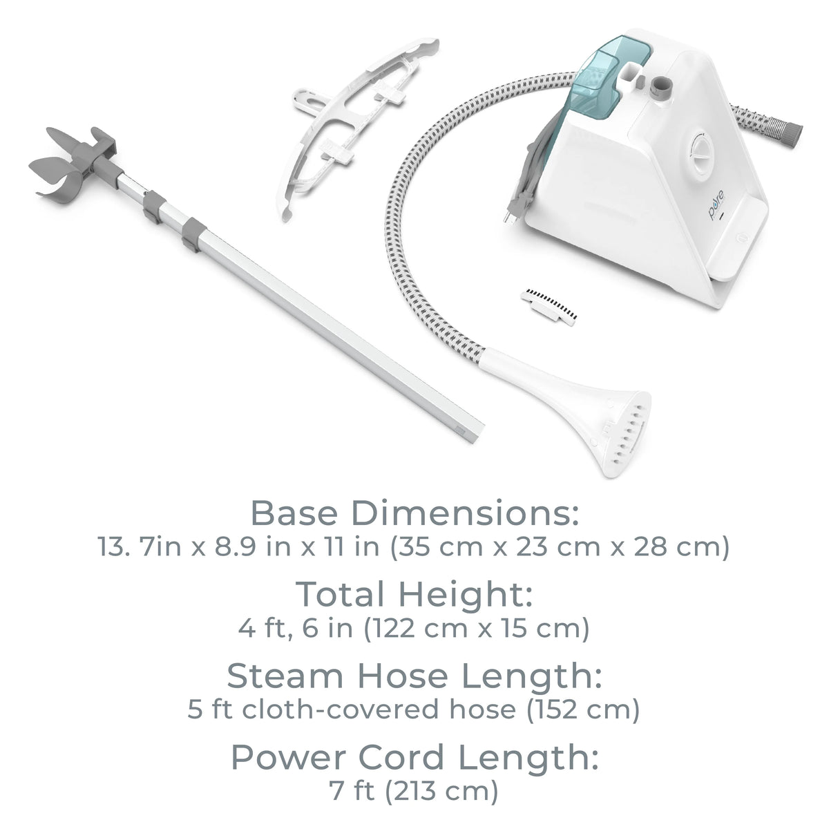 Pure Enrichment PureSteam Pro Upright Clothes Steamer - Professional Standing Garment Steamer & Foot Pedal - Half Gallon Tank with 1 Hr of Sanitizing Steam at 4 Heat Levels that Heats in 45 Seconds