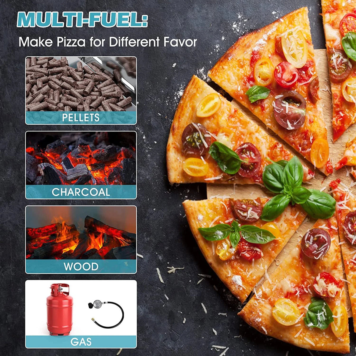 Lilypelle 16�� Dual-Fuel Outdoor Pizza Oven, Portable
