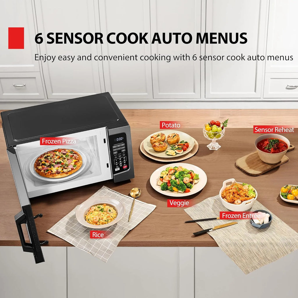 Countertop Microwave Oven 1.2 Cu Ft, 12.4 In. Removable Turntable, Silver
