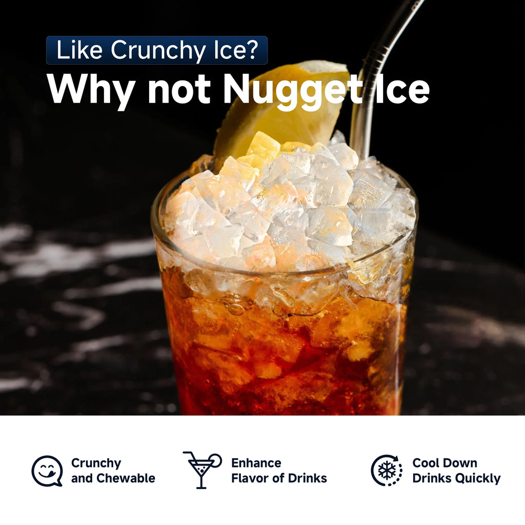 EUHOMY 34.5 lbs Nugget Ice Maker Portable Countertop, Ice Maker Machine with Self Cleaning