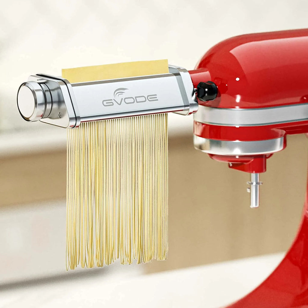 TOCOKEID 3Pcs Stainless Steel Pasta Attachment for KitchenAid Stand Mixer Included Dough Sheet Roller, Spaghetti Cutter and Fettuccine Cutter Maker