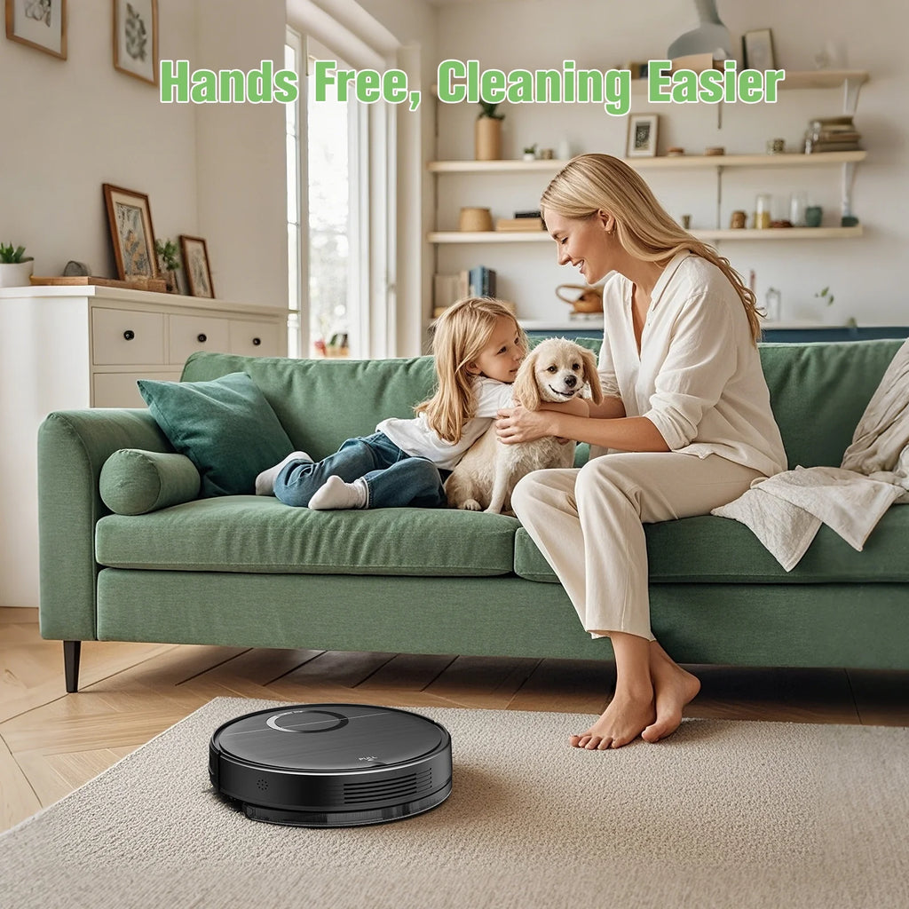 ONSON Robot Vacuum and Mop Combo, 2 in 1 Mopping Robotic Vacuum with Schedule, App/Bluetooth/Voice, Max Suction 2000Pa, Self-Charging Robot Vacuum Cleaner 04