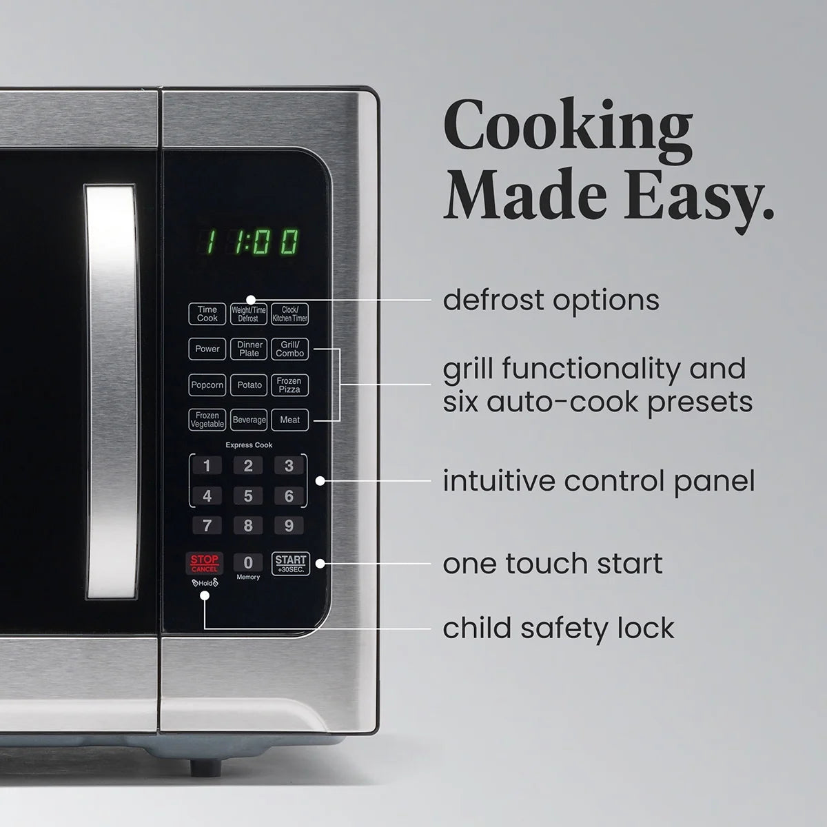 Farberware Professional 1.2 Cu. Ft. 1000-Watt Microwave Oven with Sensor Cooking, Stainless Steel/Black Body Wrap