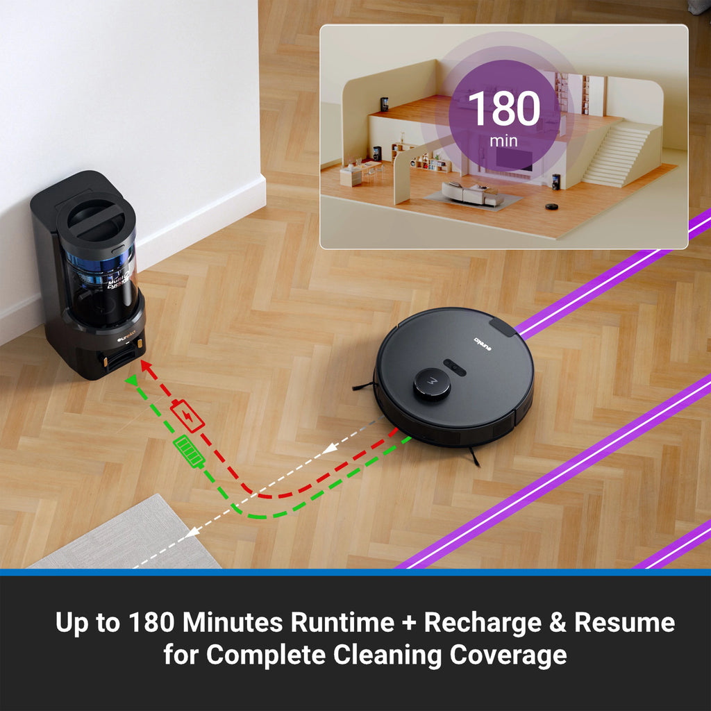 Eureka Self-Emptying Robot Vacuum with HEPA Filter, Smart Navigation & Voice Control, NERE10SW