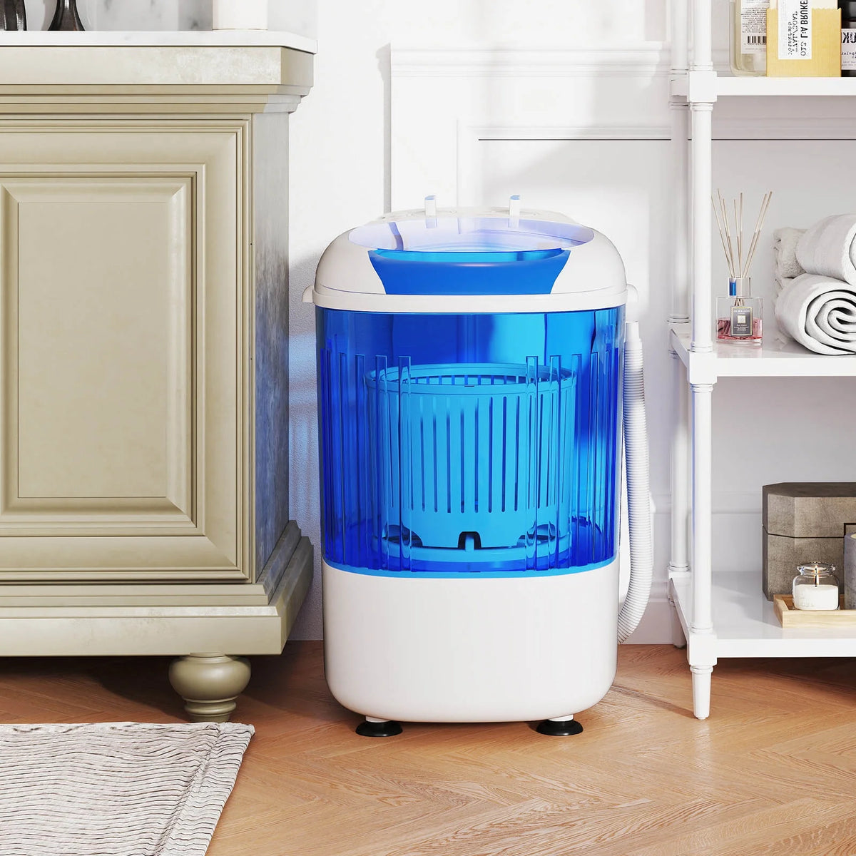Costway Portable Washing Machine 5.5 lbs Mini Top Load Washer with Removable Spin-Dry Tub Blue