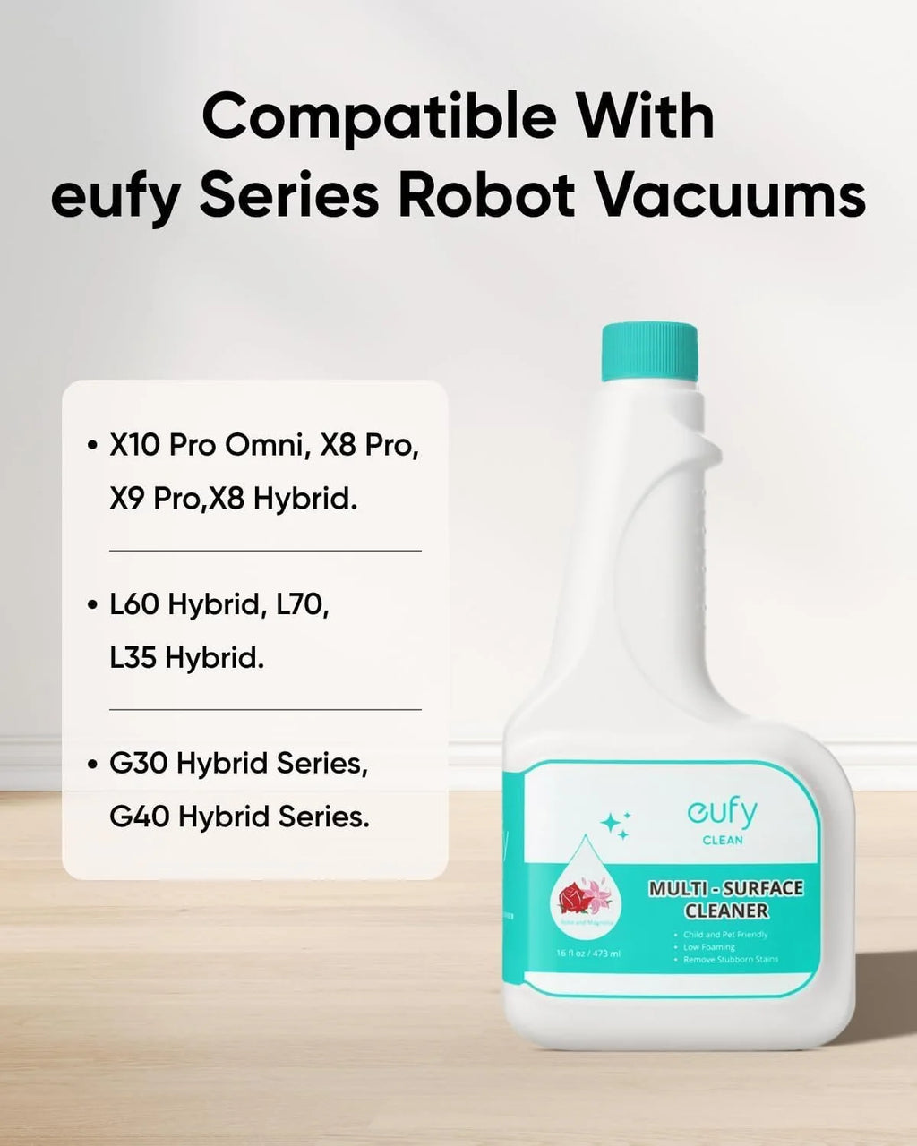 eufy X10 Pro Omni Robot Vacuum and Mop Combo, 8,000 Pa Suction, + Official Floor Cleaning Solutions (2 Bottles)