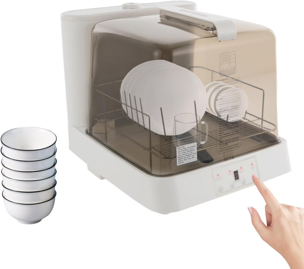 Portable Mini Dishwasher, Countertop Dishwasher, Transparent Design, with 360?�� Rotating Nozzle and Multiple Cleaning Modes, Automatic Dishwashing, for Apartments, Dormitories, and RVs