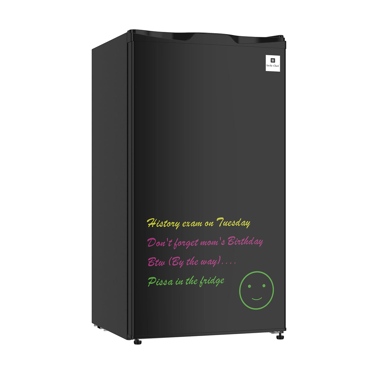 Arctic Chef 3.2 Cu. ft. Compact Refrigerator with Eraser Board Door, RFR326, Black