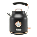 Open Box Haden 1.7 Liter Electric Water Kettle w/ 360-Degree Base, Black/Copper