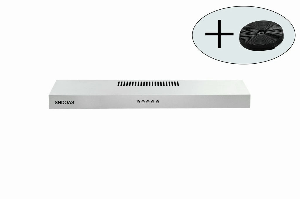 30 inch Under Cabinet Range Hood Stainless Steel Kitchen 230CFM Vent LED Light with Carbon Filter