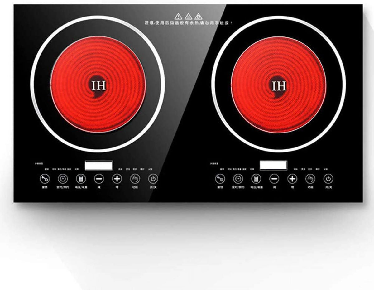 FETCOI, Portable Double Induction Cooktop Portable Electric  Cooker Cooktop Countertop Digital Electric Countertop