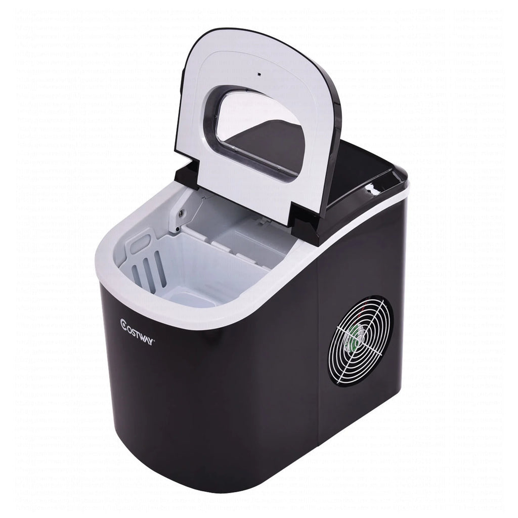 Costway Silver Portable Compact Electric Ice Maker Machine Mini Cube 26lb/Day