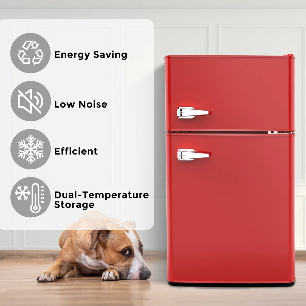 Moifoi 3.1 Cu. Ft. Two-Door Compact Refrigerator, Gray