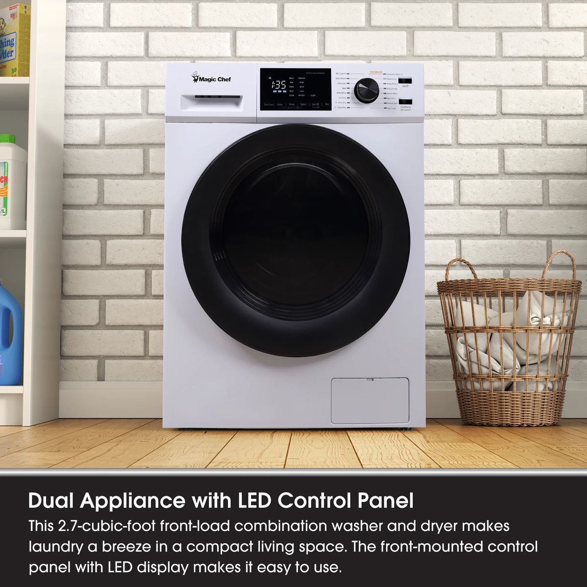 Magic Chef 2.7 cu. ft. White All in One Ventless Washer Dryer Combo in White