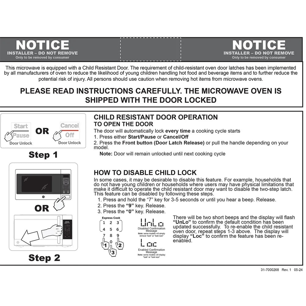 GE GCST11N1WSS 1.1 cu. ft. Countertop Microwave Oven 950 Watts Stainless Steel Bundle with 2 YR CPS Enhanced Protection Pack and Deco Chef Pair of Red Heat Resistant Oven Mitt