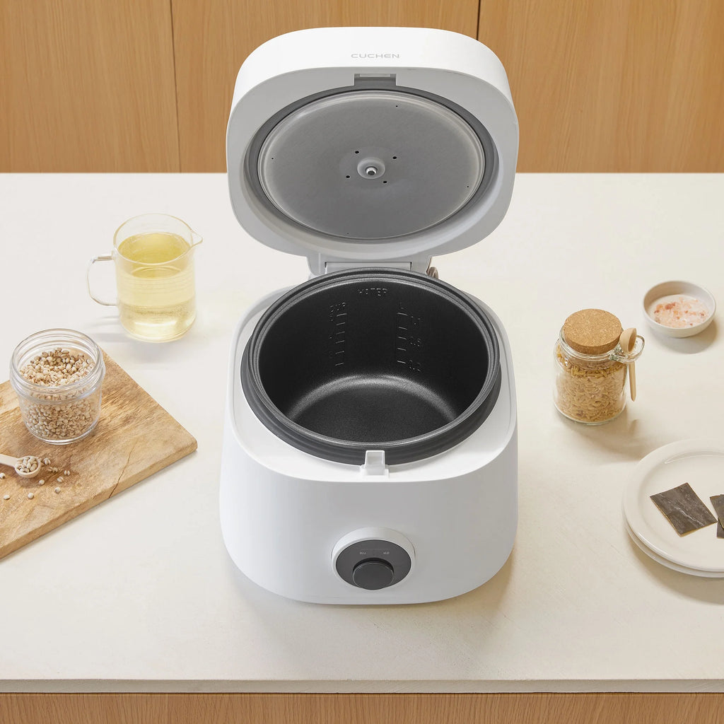 CUCHEN CRE-D0601WUS | Rice Cooker 6 Cup (Uncooked) and Warmer | Detachable Clean Cover | Nonstick Inner Pot | White