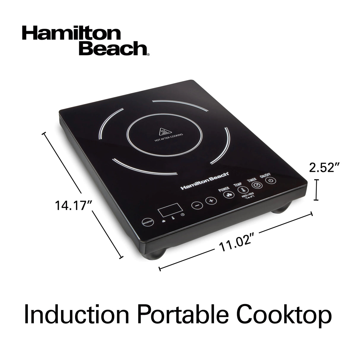 Hamilton Beach Induction Stove Cooktop, Electric Induction Burner and Hot Plate for Cooking, Black