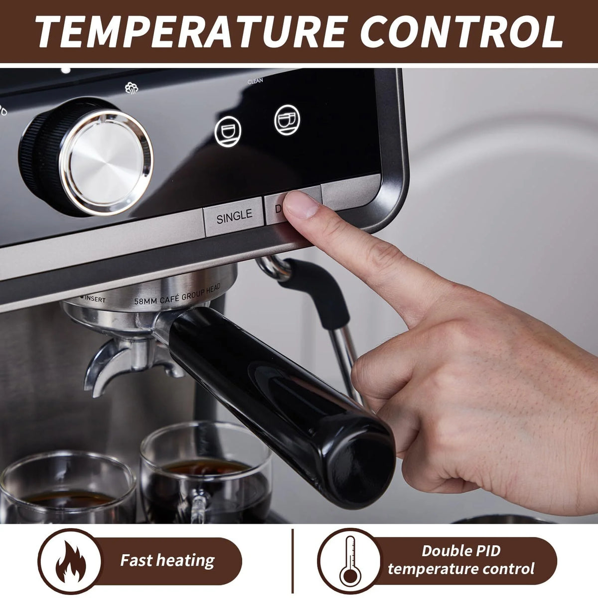 RIEDHOFF Semi-Automatic Espresso Machine with Grinder, Professional Espresso Maker with Milk Frother Steam Wand, 20 Bar Barista Cappuccino Machine
