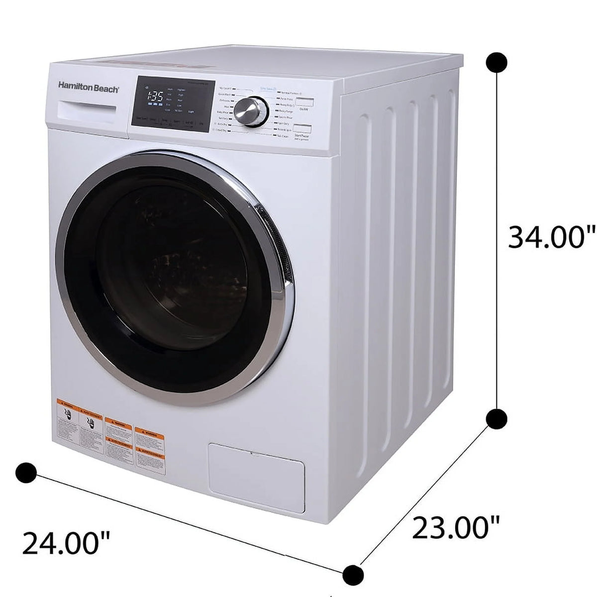 Hamilton Beach 2.7 cu ft Front Loading Combo Washer and Dryer , White