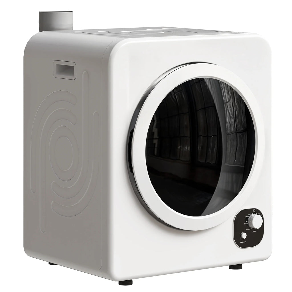 HOMCOM 120V Portable Clothes Dryer, 1300W Compact Laundry Front Load Tumble Dryer Machine 3.3  Cu. Ft. with Stainless Steel Tub, White