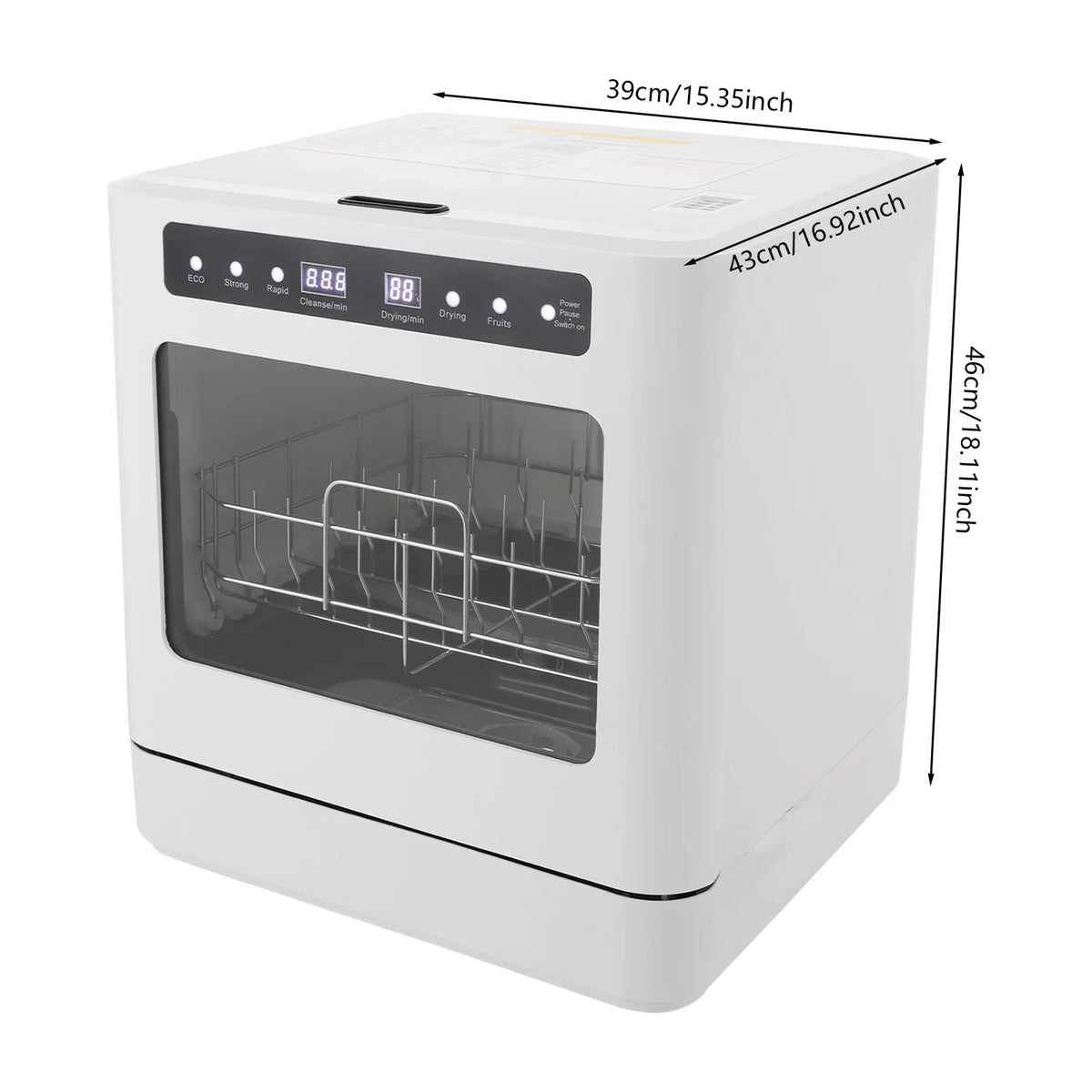 110V 800W Portable Mini Dishwasher, Countertop Dishwasher, Household Mini Dishwasher 6.8L
