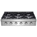 Sunmaki Gas Cooktop 36 inch Built-in Gas Stove with 6 Sealed Burner for Cooking, Gas Grilling, Propane Cooktop NG/LPG Switch