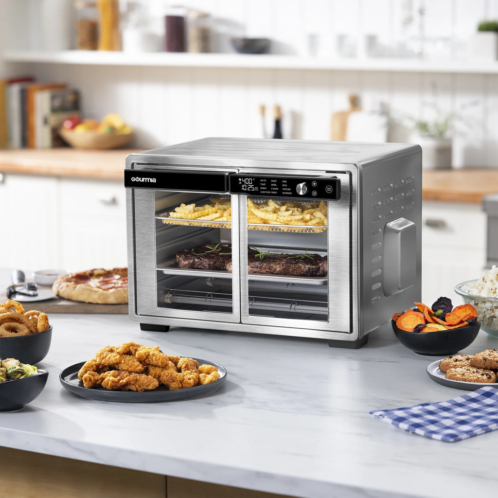 Gourmia 1700W 9-Slice Digital Toaster Oven Air Fryer, 12 Cooking Preset, 35L, Stainless Steel