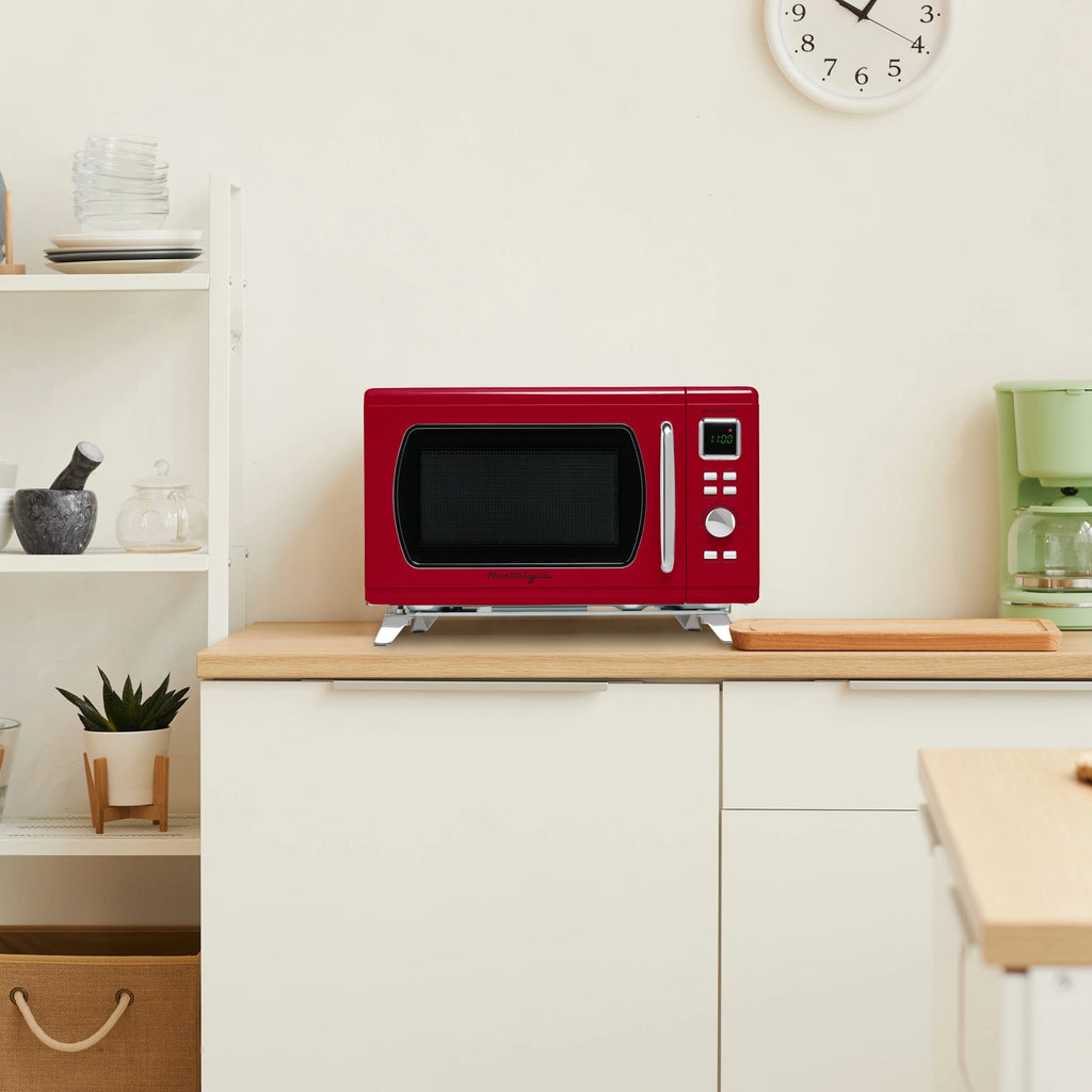 Nostalgia Mid-Century Retro 0.9 Cu. Ft. 900-Watt Microwave Oven, Black
