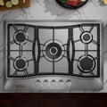 Empava 30 in. Gas Stove Cooktop with 5 3rd Gen Italy Sabaf Sealed Burners in Stainless Steel , EMV-30GC21