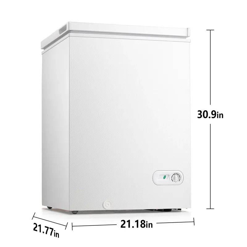 KNDKO 3.5cu.ft Compact Chest Freezer, Mini Freezer with Adjustable Temperature, 2 Removable Baskets, Top Open Door, Energy Saving, Black