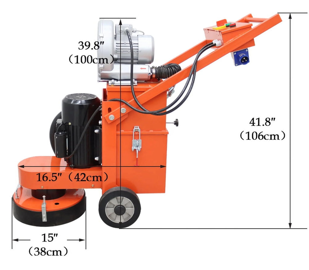 220V Concrete Ground Grinder Hand-push Dust-free Floor Grinding Polishing Machine Work Depth 0-3MM