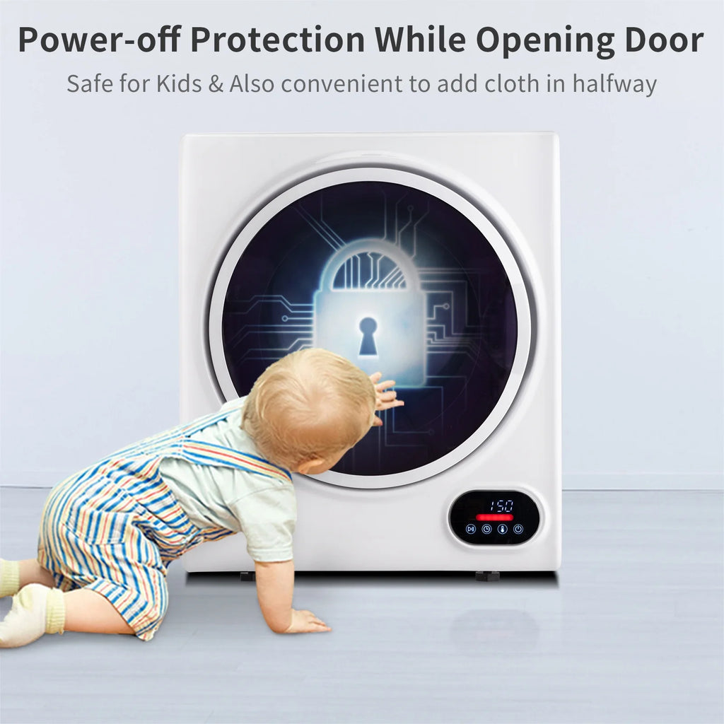 GYJ28-88-E Compact portable Household clothes Dryer 1.5CUFT Drum Dryer with LED display -White 120V 2.5KG