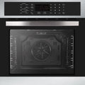 Sunmaki Wall Oven 24 Inch Single Wall Oven, 2.5 Cu. Ft Electric Built-in Convection Oven LED Digital Display Touch Control Timer Alarm Clock Child Lock for Kitchen, Drop Down Door in Stainless Steel