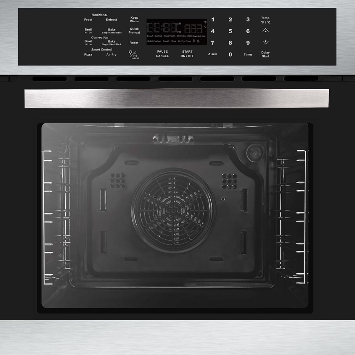 Sunmaki Wall Oven 24 Inch Single Wall Oven, 2.5 Cu. Ft Electric Built-in Convection Oven LED Digital Display Touch Control Timer Alarm Clock Child Lock for Kitchen, Drop Down Door in Stainless Steel