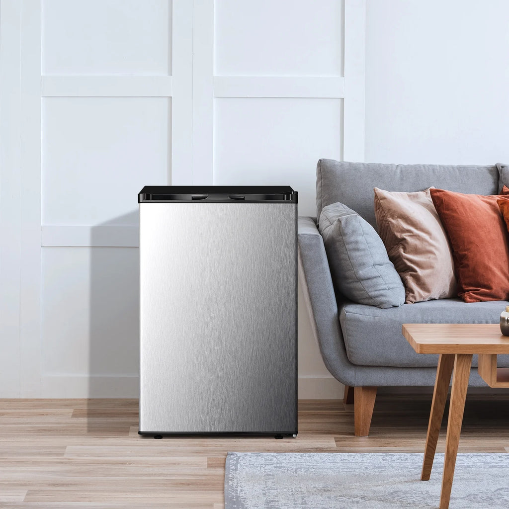 WAA 3.0 Cu.ft Small Freezer, Mini Upright Freezer with Adjustable Thermostat, Removable Shelves, Reversible Single Door, for Bedroom/Home/Dorms/Apartment, Silver
