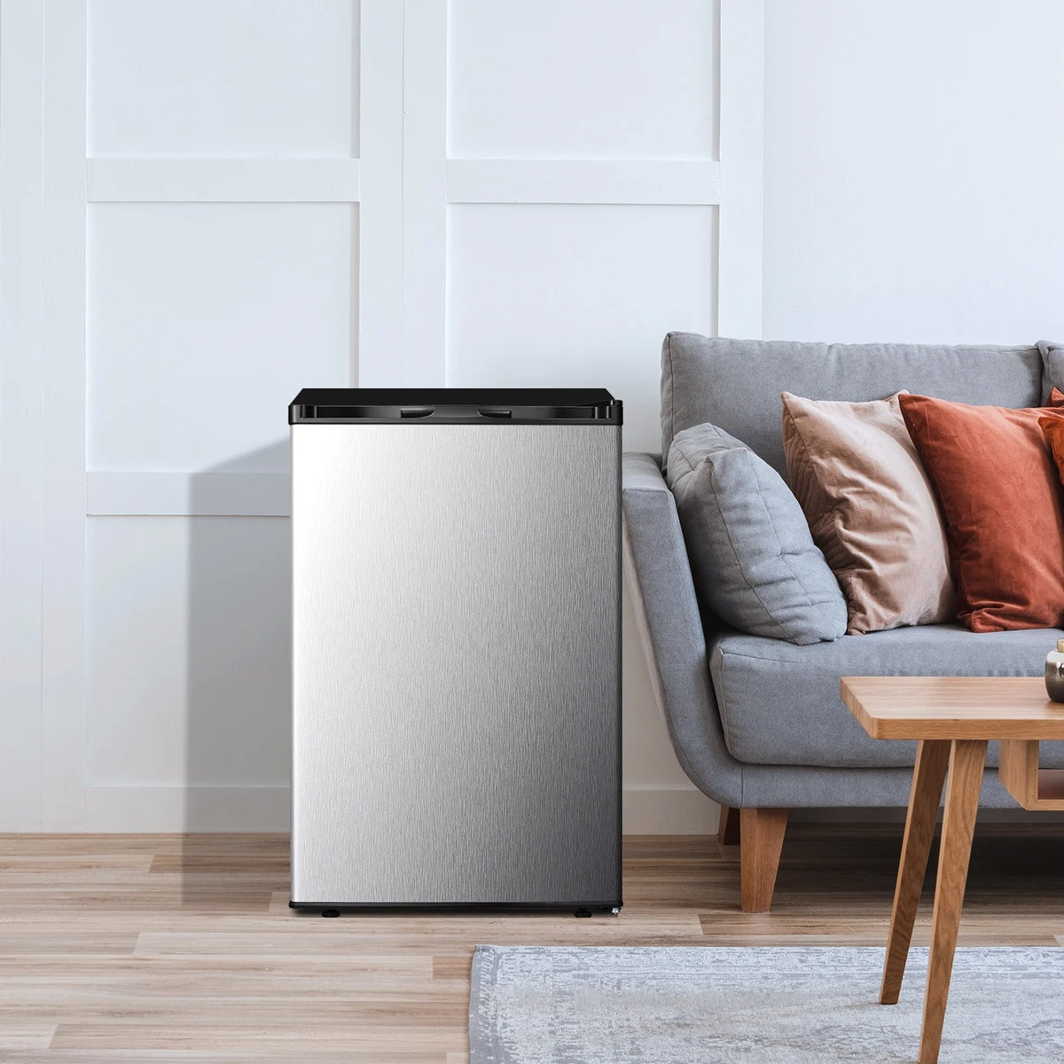 WAA 3.0 Cu.ft Small Freezer, Mini Upright Freezer with Adjustable Thermostat, Removable Shelves, Reversible Single Door, for Bedroom/Home/Dorms/Apartment, Silver
