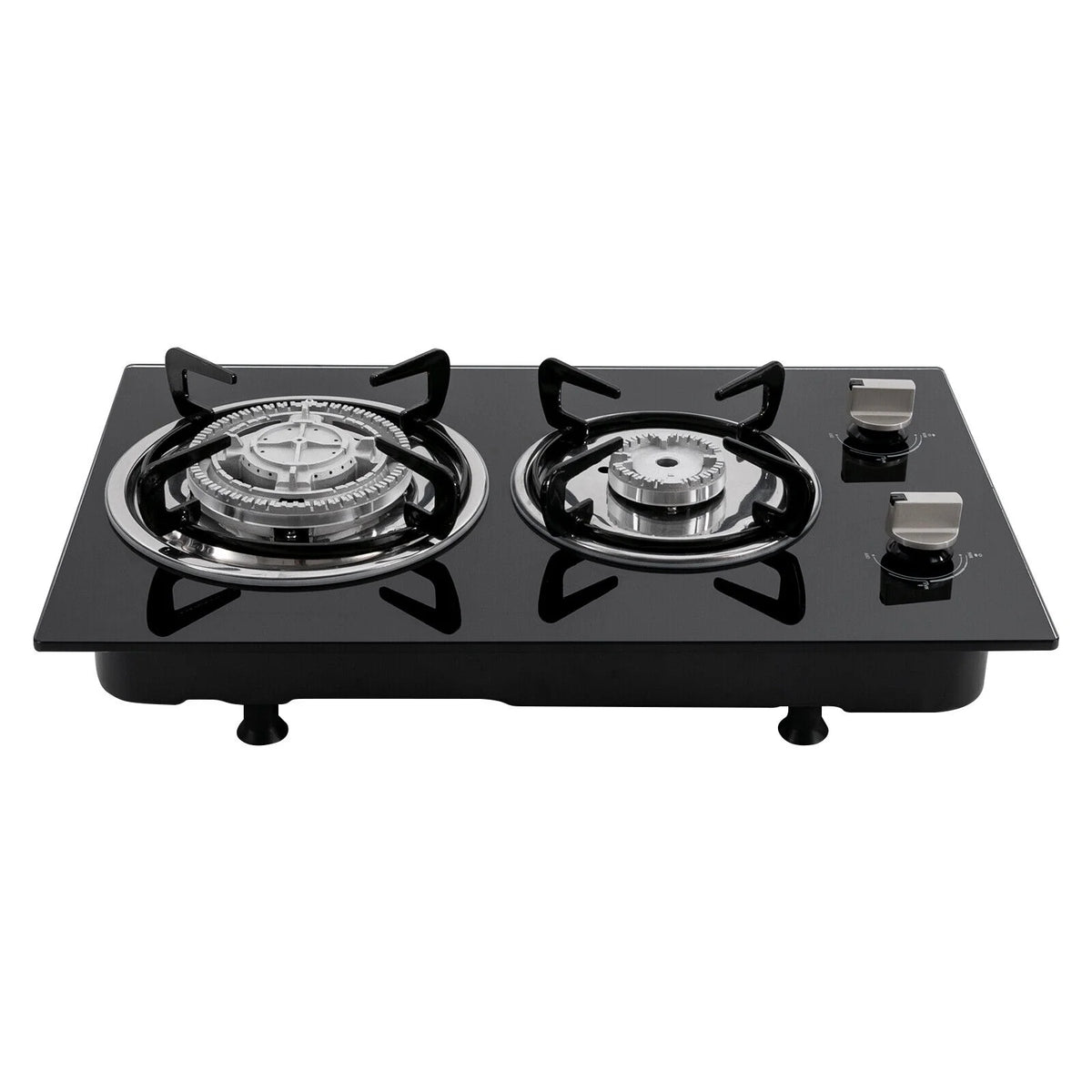 2 Burner Modern Gas Cooktop Gas Stove Top with 2 Burner Black 20.47*12.6 in