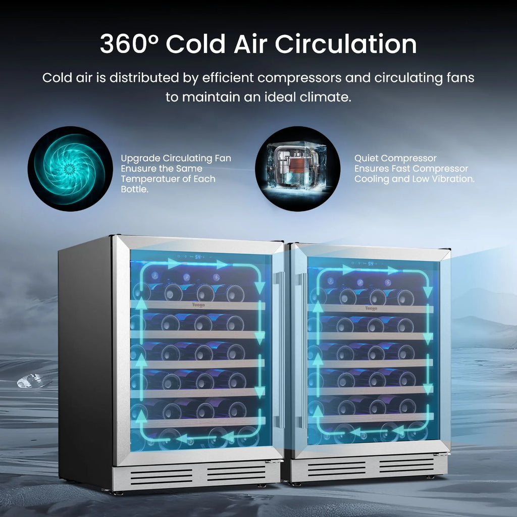 Yeego 30" Wine and Beverage Refrigerator,Two 15" Wine and Beverage Cooler Under Counter or Freestanding, Hold 33 Bottles and 80 Cans(Two Pack)