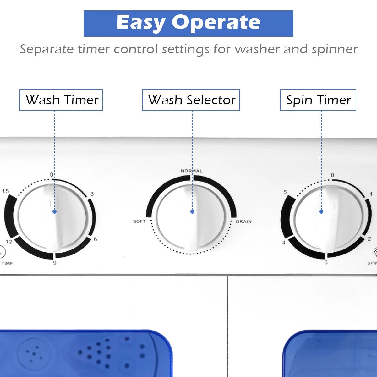 Costway 17.6 lb Portable Mini Compact Twin Tub  Washing Machine Washer Spin Dryer