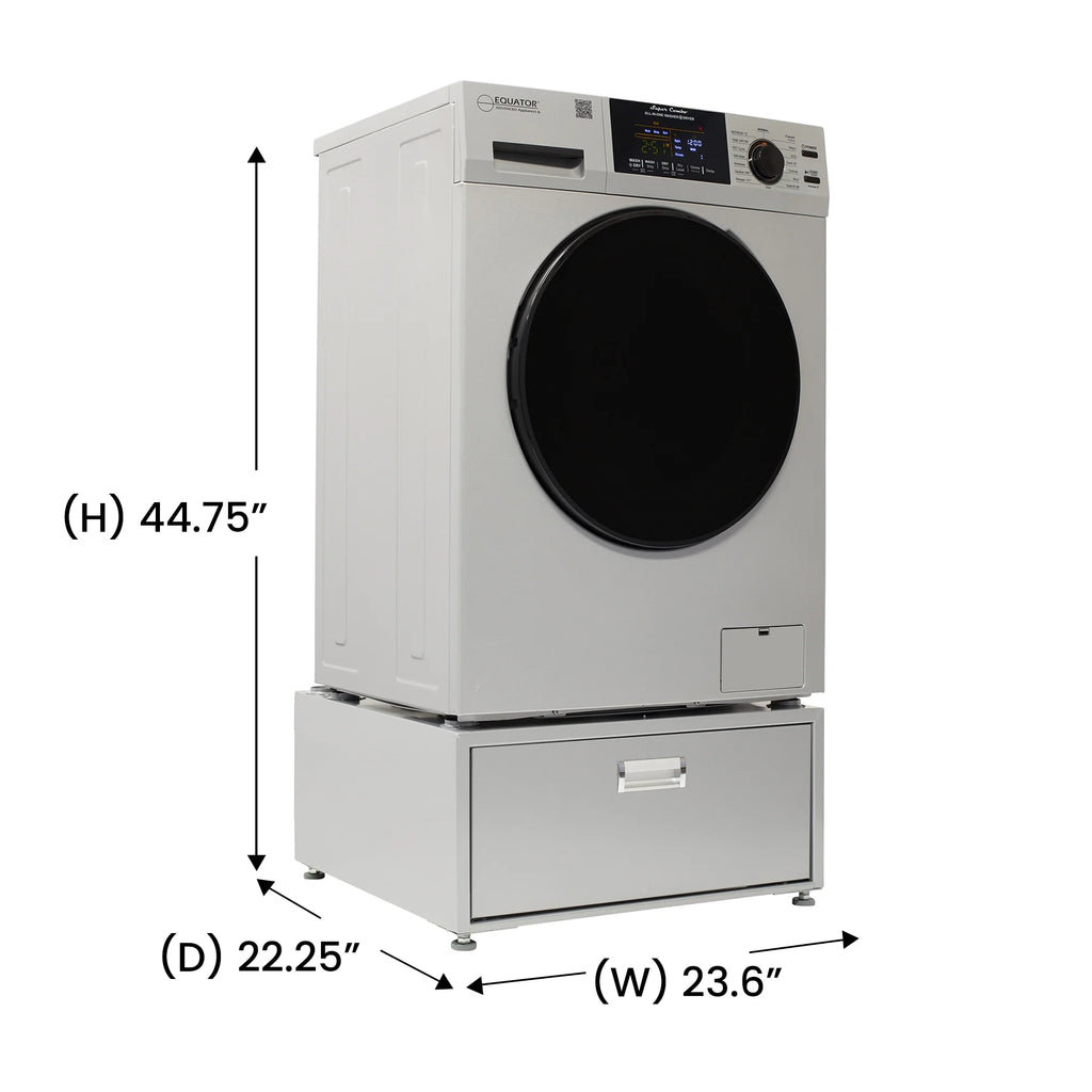 Equator All-in-One Washer Dryer VENTED-DRY 30% FASTER than Condense 15lb 110V with pedestal, Adjustable legs and Sanitize Cycle