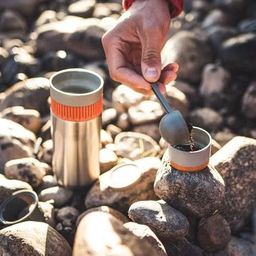 Pipamoka Portable Coffee Maker, Coffee brewer, All-in-one Vacuum Pressured，Insulated Travel Mug, Hand Powered and  Pressure Brewer, Stainless Steel Thermo Cup, 10 fl oz